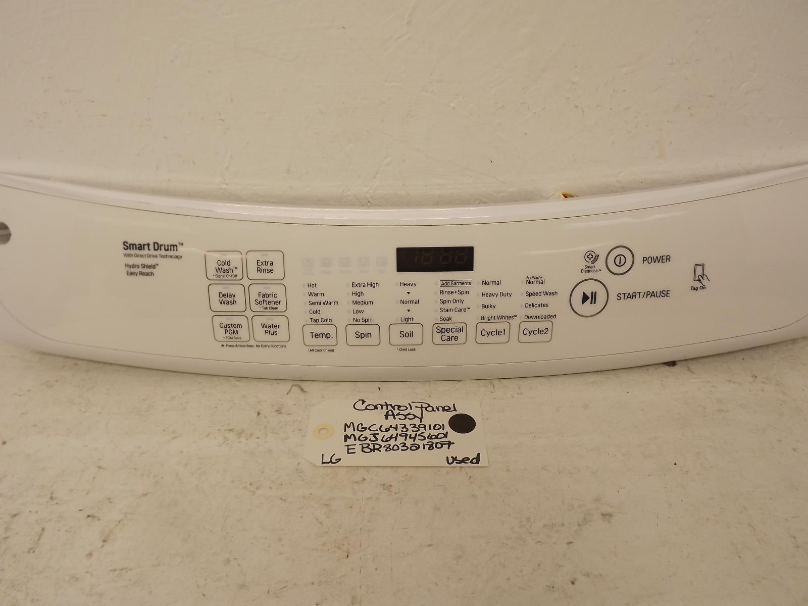 LG Washer MGC64339101 MGJ64945601 EBR80321807 Control Panel Assy Used LG Washer MGC64339101 MGJ64945601 EBR80321807 Control Panel Assy Used